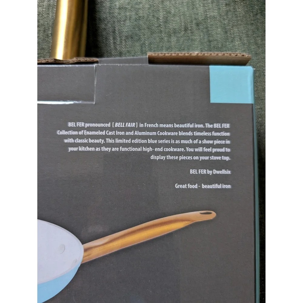 9.5 Fry Pan Limited Edition Turquoise Aluminum Skillet Bel Fer Blue Dwellsix NEW